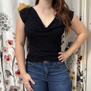 Women’s Remain Cowl Neck Black Elegant Women's Blouse. Size Medium.